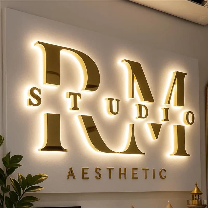 Custom 3D Stainless Steel LED Business Sign Illuminated Metal Logo & Letters Outdoor Office Store Wall Decor Luminous Signage
