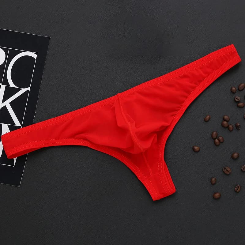 Men Transparent Thongs And G strings Sexy Gay Men's Underwear Smooth Ice Silk Panties Low-rise Men T- back Panties Tanga Bikini
