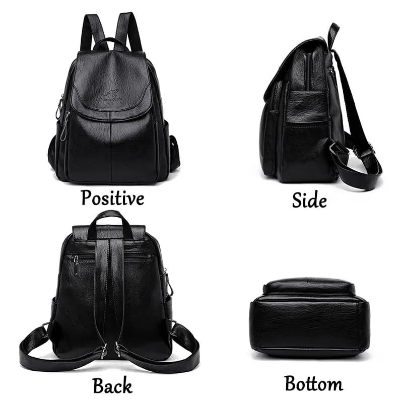 Vintage Soft Leather Backpack for Women 9 Colors Casual Travel Shoulder Bag Female Mochilas School Bags Ladies Sac a Dos