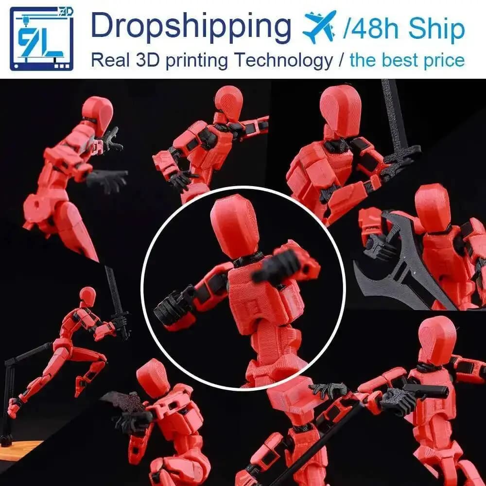 9L3D Printed Lucky Dummy 13 Action Figures Titan13 Movable Shapeshift Mannequin Toys Parent-Children Games