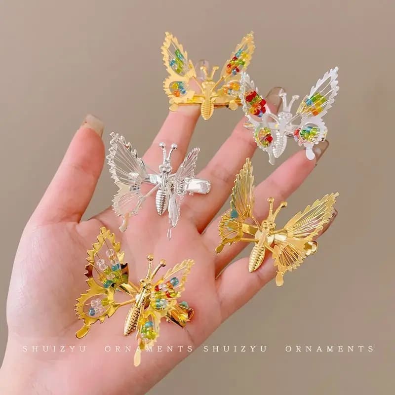 Cute Wings Butterfly Hair Accessories Metal Sparkling Hair Clips Decoration Hair Accessories for Children