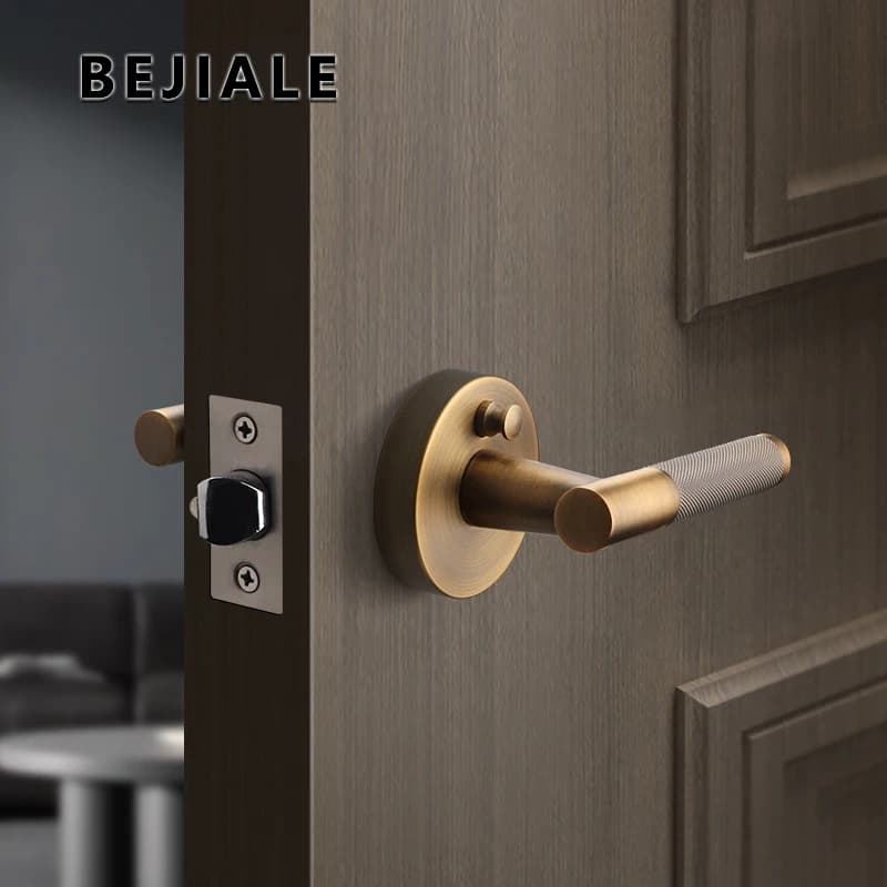 American Simple Black Bathroom Lock Bathroom Home Interior Bathroom Door Handle Wooden Door Lock Knurled Privacy Lock