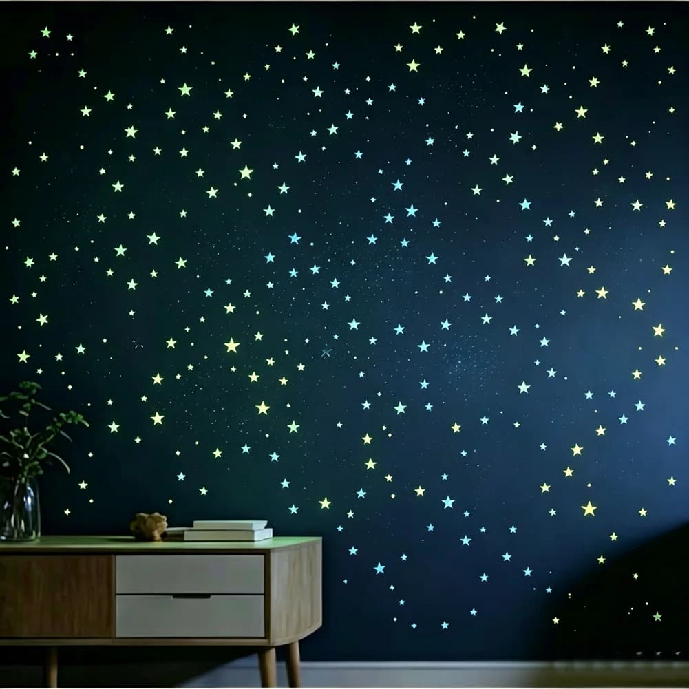 100Pcs Multicolored Little Stars Luminous Wall Stickers Kids Room Decoration Glow In The Dark Decals DIY Star Home Decor Paster