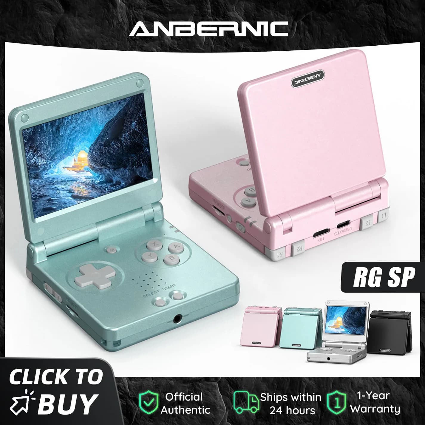 Anbernic RGSP 3.4'' IPS Screen Flip Handheld Console Linux System HDMI-compatible TV Output Clamshell Game Player 3300 mAh RG SP