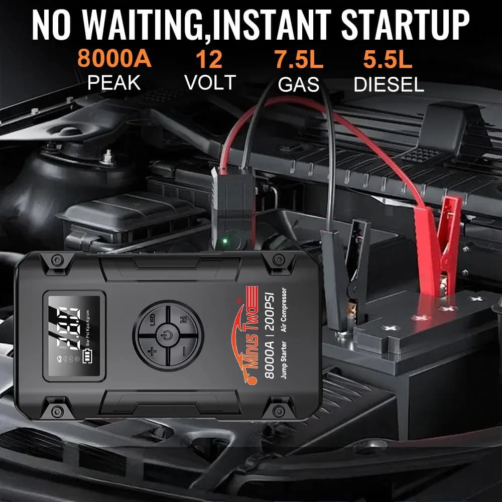Professional Car Jumpstarter Multifunction 12v Battery Booster Super Compressor Power Bank Jump Starter Air Pump