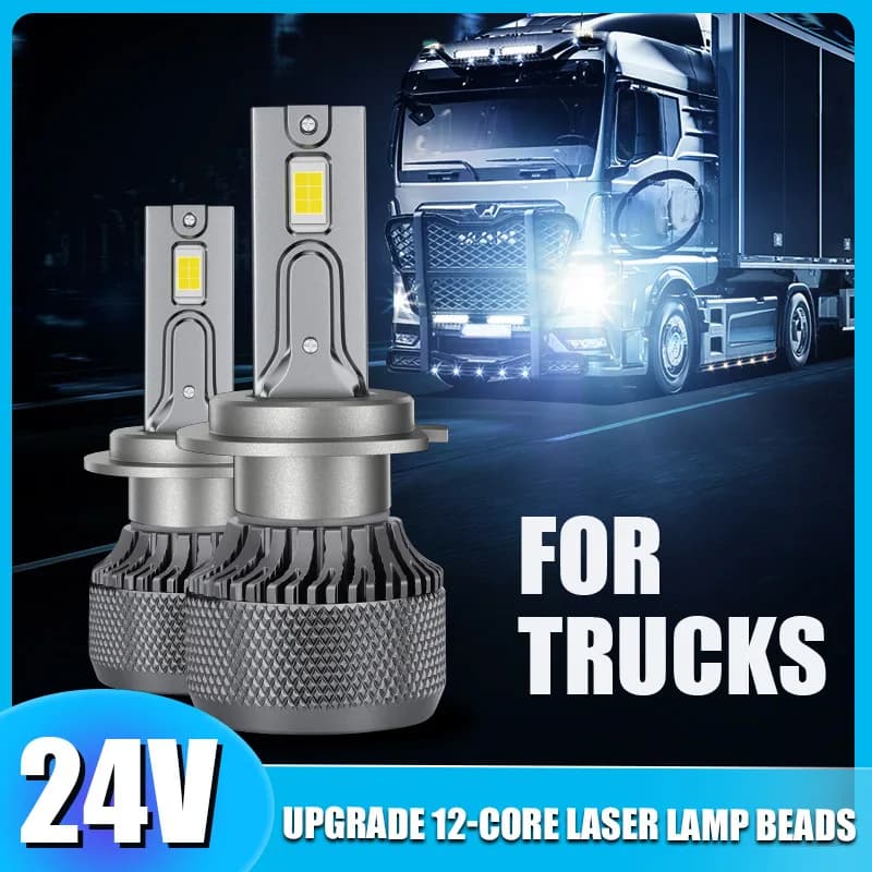 Power Supply 24V LED Truck Headlight H7 LED H7 LED Lamp H1 LED 24V Headlight H4 24V Truck 9012 LED Bulb H3 LED Truck Lorry Light