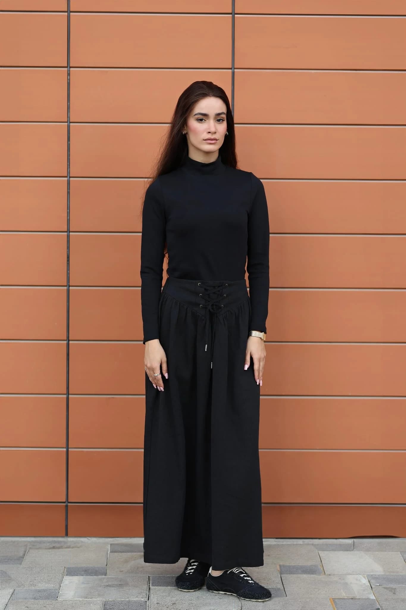 2026 Mali's AW Vintage Maxi Skirt Solid Knit Sweater Casual Sweatshirt Clothes Basic Knitted Tops Family Matching Clothing