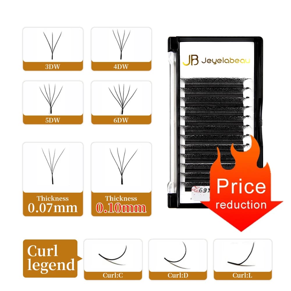 JB Jeyelabeau 3D 4D 5D W Fake Eyelashes Naturally Curl Eyelash Extension Premade Volume Fans Lashes False Eyelashes 6D W Cilia