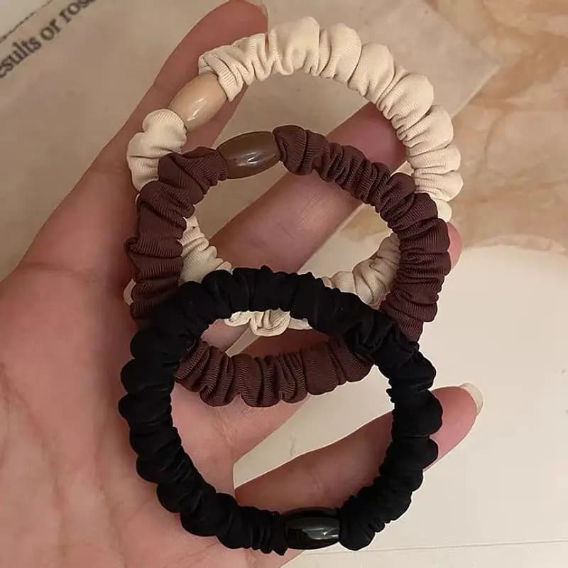 Korean Fashion High Elasticity Hair Ring for Girls Personality Thicken Ponytail Tie Hair Hair Rope Accessories Headband 3 Colos