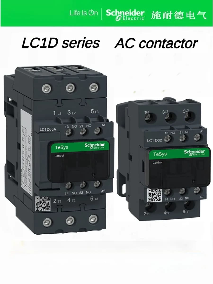 Schneider Three-Pole AC Contactor New Black Version LC1D Series B7C F7C Q7C M7C Models 24V 110V 220V 380V Available