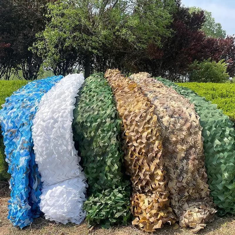 4X4m 4X5m 5X5m White Jungle Desert Reinforced Camouflage Net Swimming Pool Beach Gazebo Garden Sun Shelter Camo Canvas Netting