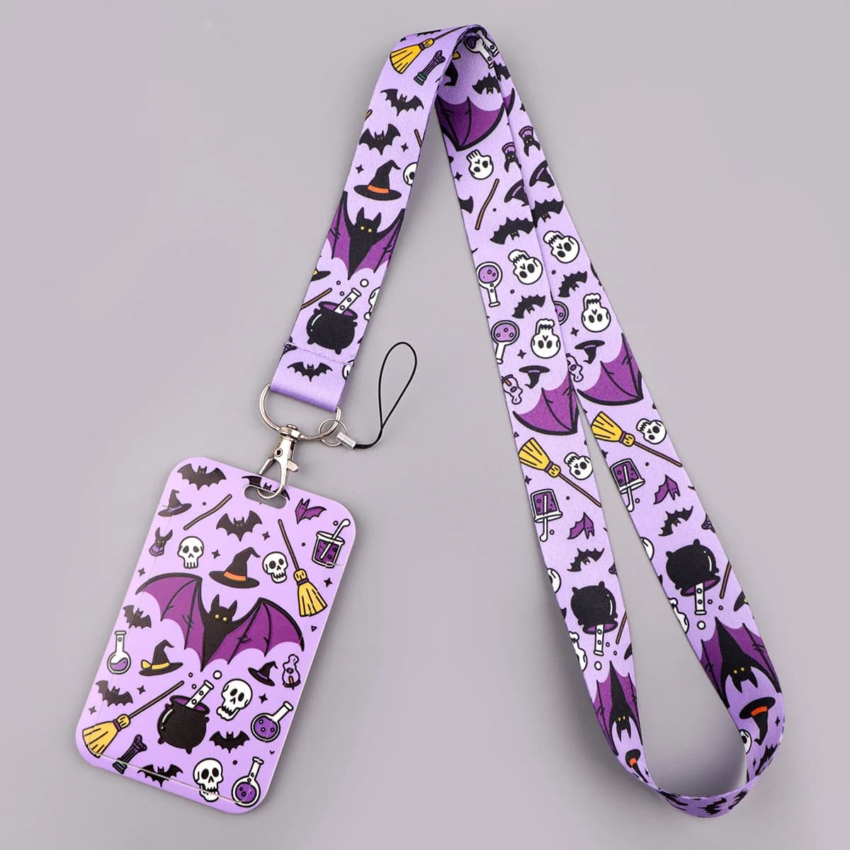 Bat Credential Holder Punk Lanyards for Key Neck Strap For Card Badge Gym Keychain Accessories Halloween Decoration Gift