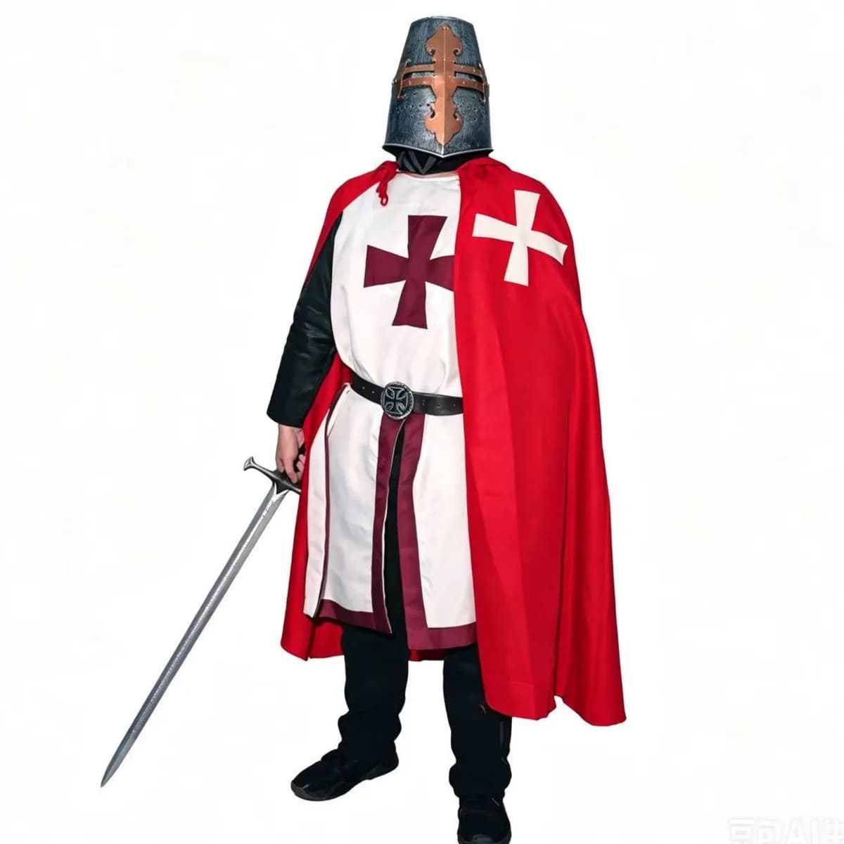 Medieval S-4XL Crusader Mens Knights Templar Tunic Cosplay Costumes Renaissance Halloween Surcoat Warrior Black Plague Cloak Top