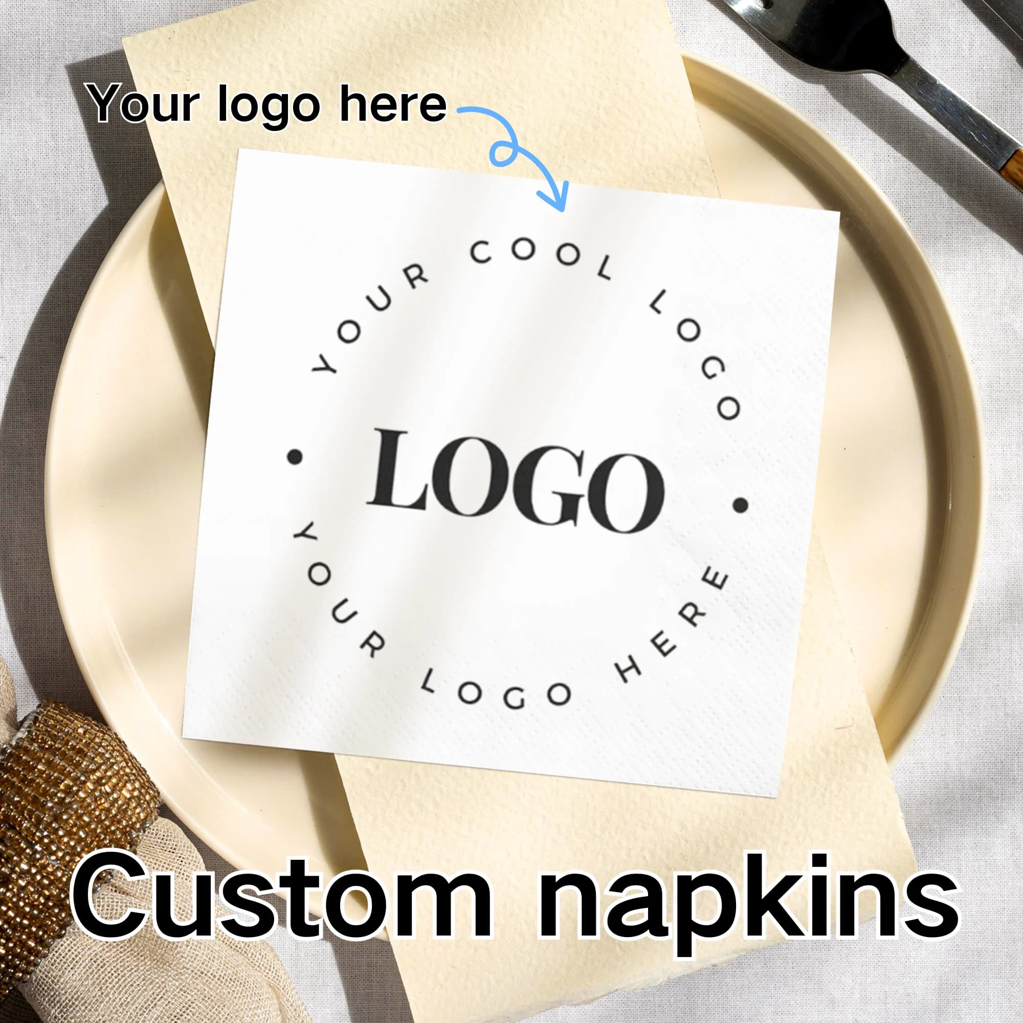 Personalized Paper Napkins for Wedding Custom Cocktail Napkins of Text Elegent Disposable Napkins,for Baby Shower Hen Party