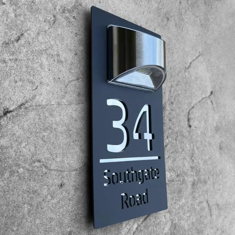 Custom Led House Number Solar, Acrylic Property Number, Door Signs Address Plaque Led Lit Numbers, Street Name Door Plate Decor
