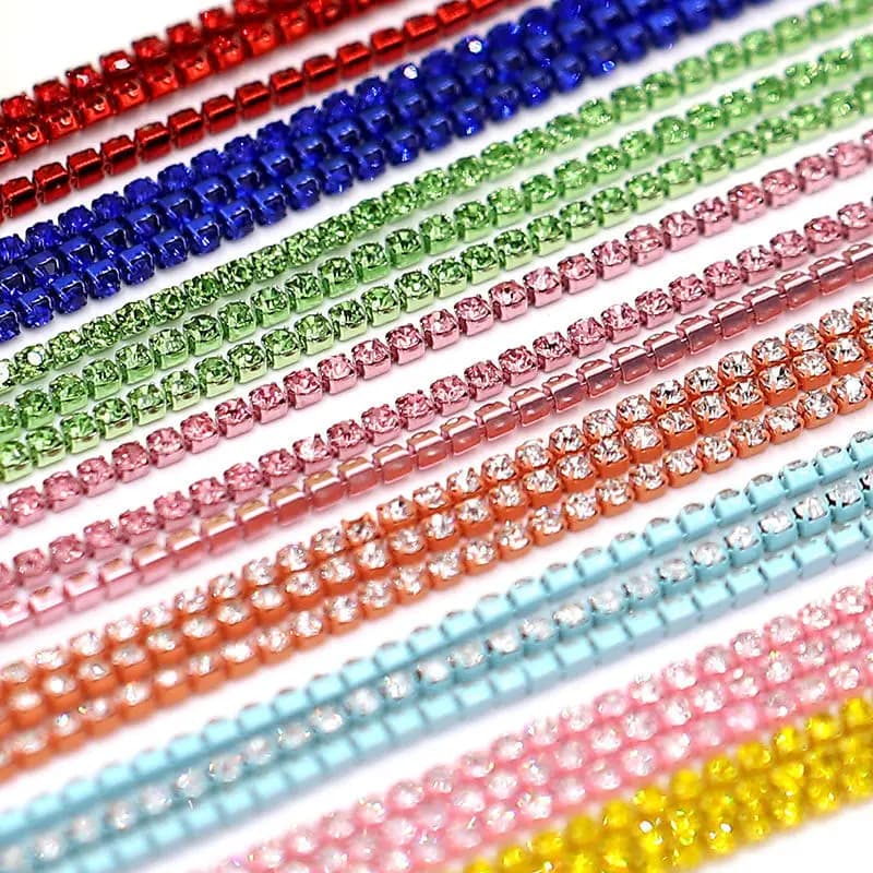 1 Yard Full Color 22Color Claw Rhinestone SS6 SS12 Crystal Tassel Diy Clothes Earring Accessories Beads Diamond Rhinestone Chain