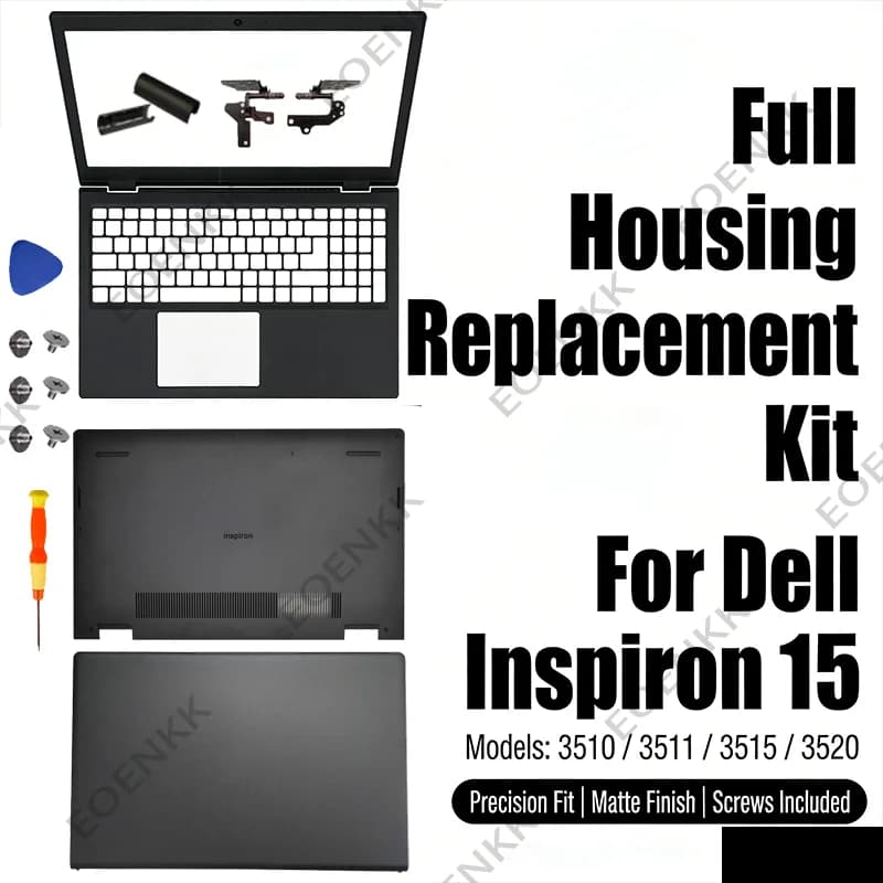 For Dell Inspiron 15 3510/3511/3515/3520 Laptop Case Parts, Full Set LCD Back Cover Front Bezel Palmrest Bottom Cover Repair Kit