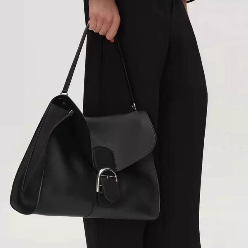 2026 Luxury Brand Genuine Leather Women Shoulder Bags Fashion Gold Buckle Women Handbags Top Quality Solid Crossbody Bags Woman