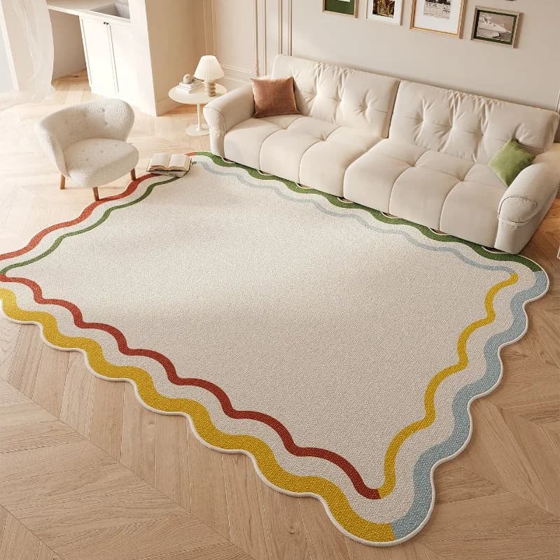 Dopamine Irregular Living Room Carpet Modern Cream Style High-end Sofa Coffee Table Floor Mat Special-shape Bedroom Rug 러그 Ковер