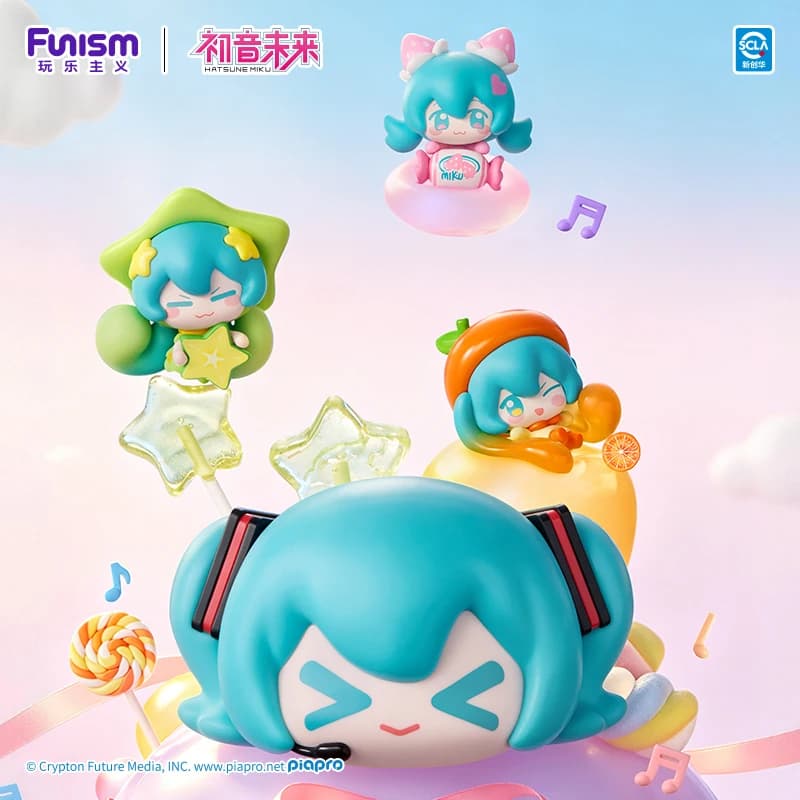 FUNISM Hatsune Miku Dopamine Qface Cute Anime Figure PVC Action Figure Model Collection Desk Decor Birthday Gift Toy