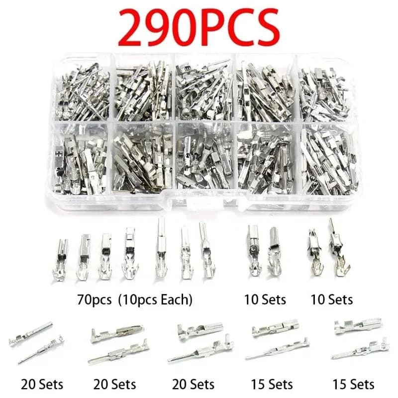 ELECTRAPICK 290pcs Flat plugs Cable Lugs Cable Lugs-sortiment Connectors Car Boxed Wire Connector Terminal Set For Cars