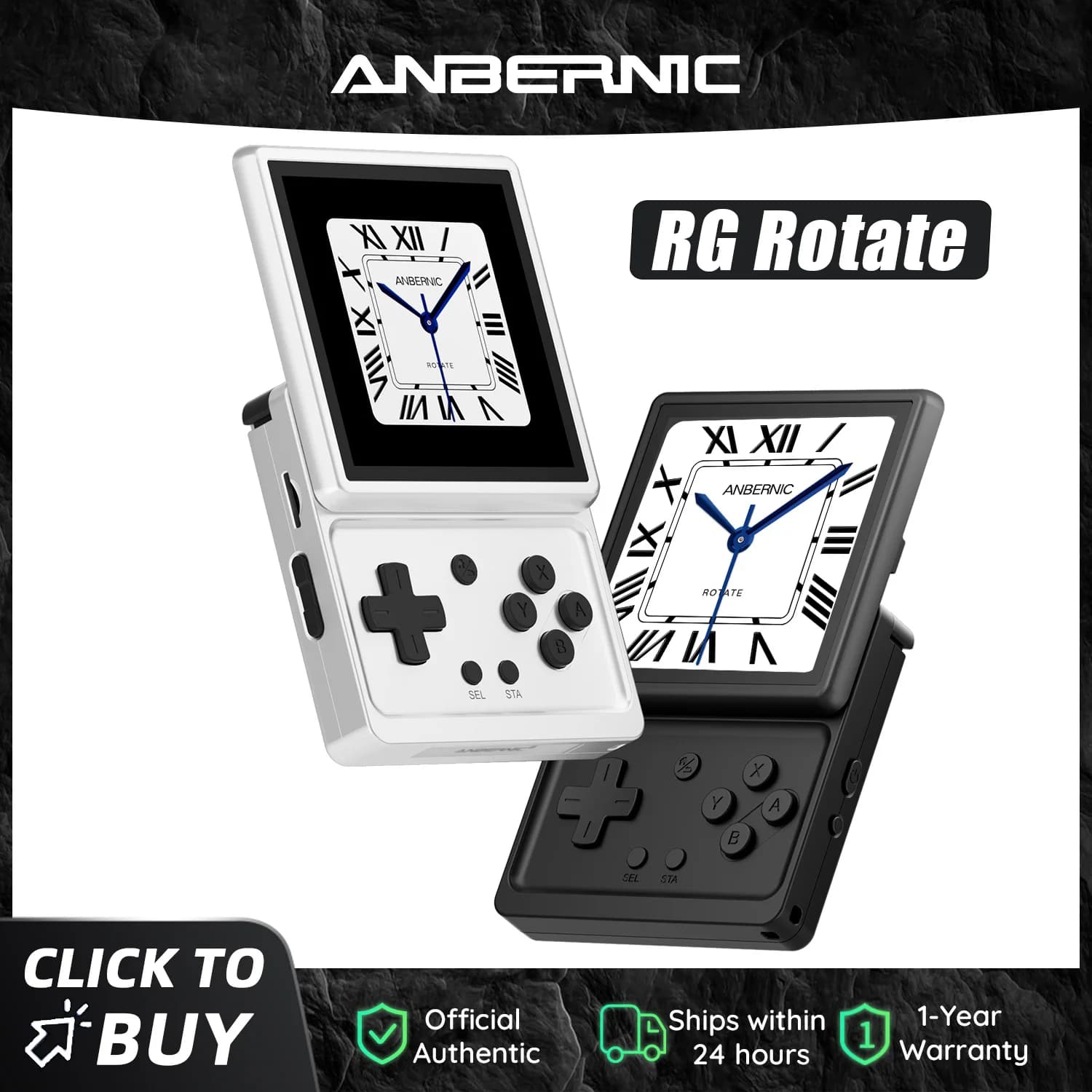 Anbernic RG Rotate Retro Handheld Game Console Android 12 T618 IPS Screen Game Emulator 3GB+32GB WiFi Portable Gaming Device