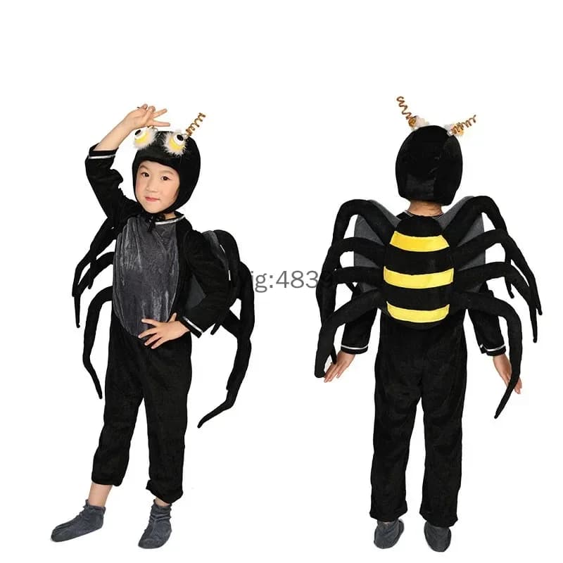Kids Boys Girls Animal Spider Cosplay Costume Kids Cartoon Animal Performance Costume Halloween Party Cosplay Jumpsuit Outfits