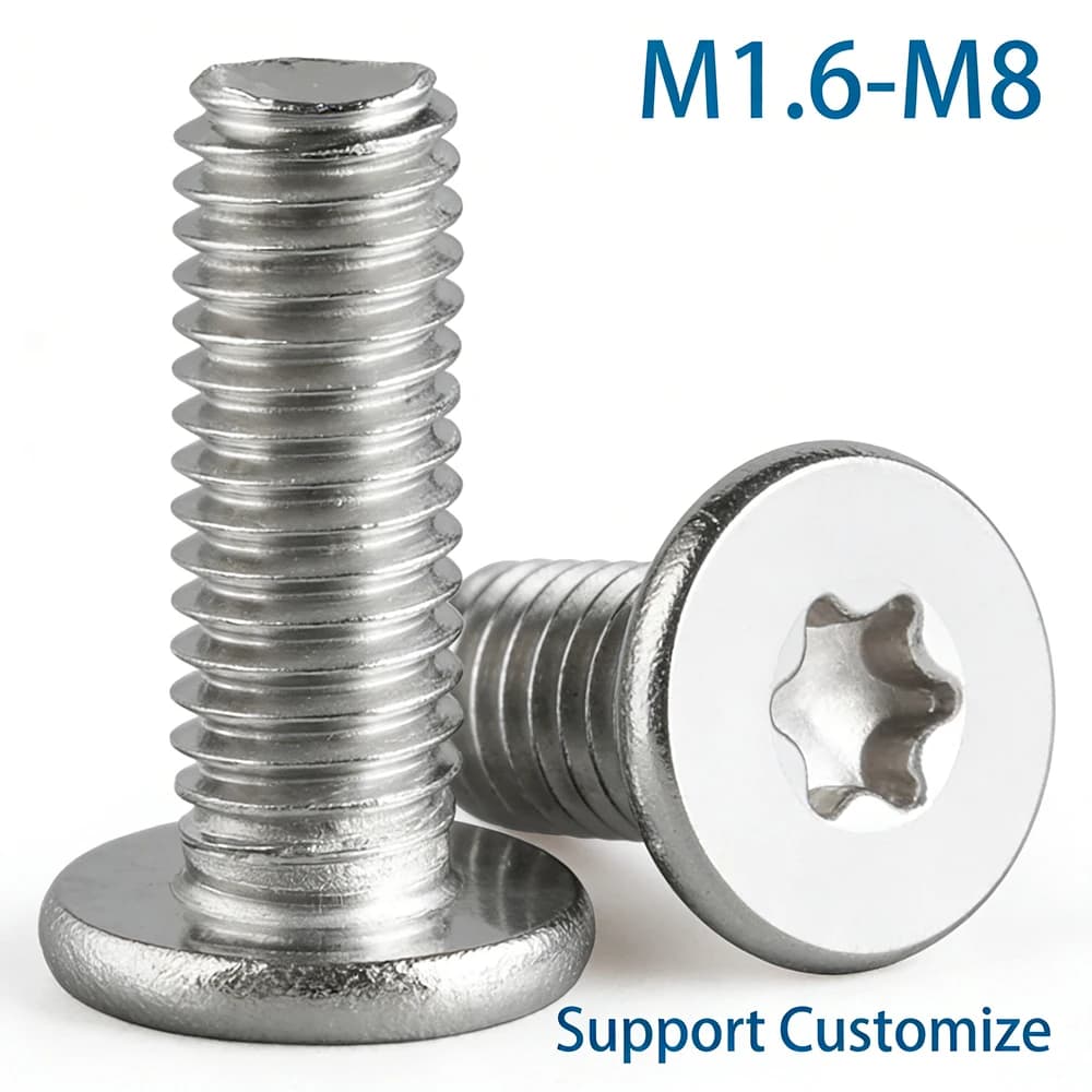 10Pcs M1.6 M2-M8 304 Stainless Steel CM Six-Lobe Torx Ultra Thin Super Low Flat Wafer Head Screw Digital Bolt  Support Customize