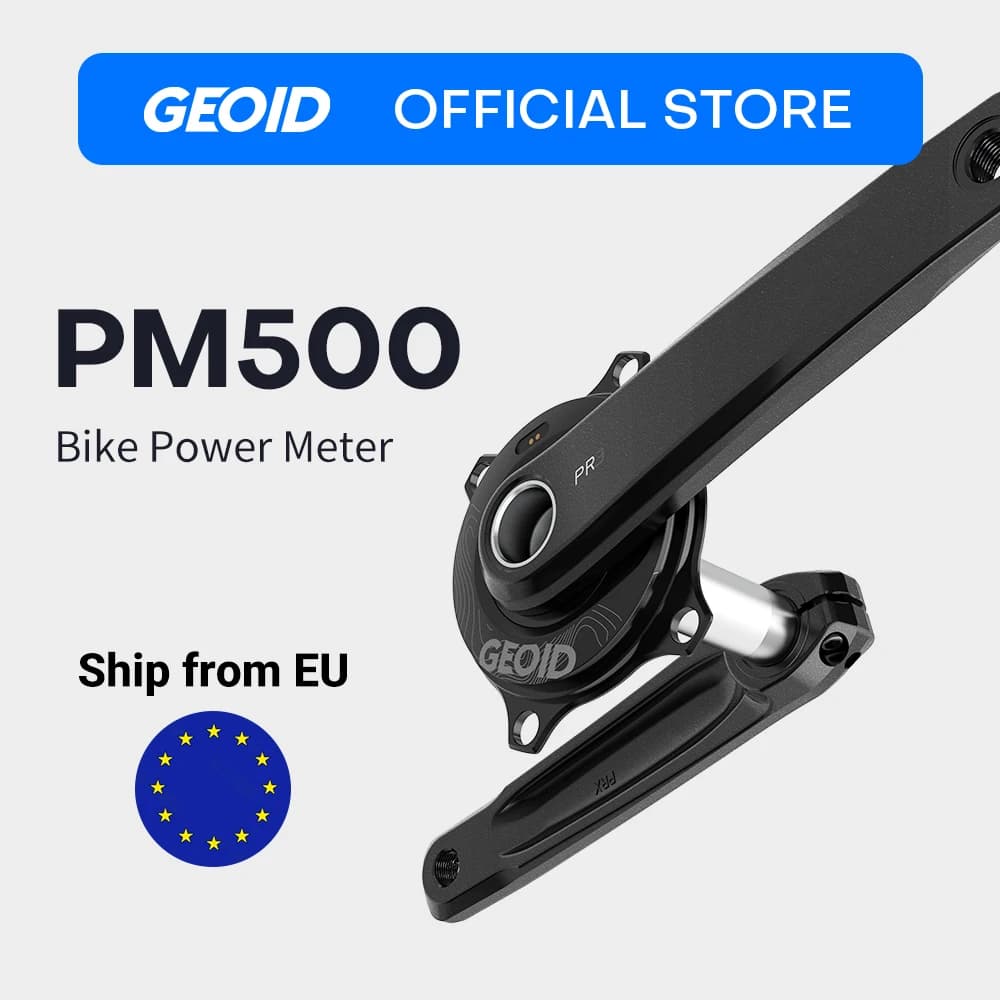GEOID PM500 Bike Power Meter 4-Bolt 110 BCD 24mm Spindle Cadence Bicycle Crankarm for Shimano ±1.5% Accuracy 300h Battery Life