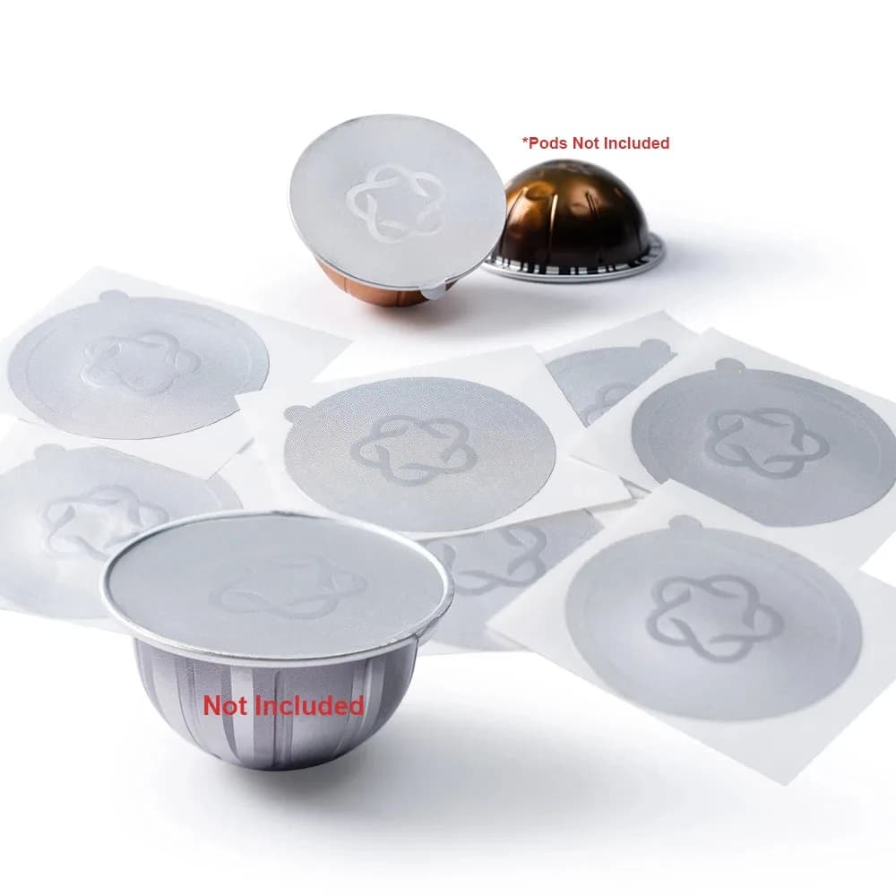 iCafilas Refillable Capsules Pods Lids Aluminum foils Stickers For Nespresso Vertuo Next Automatic Coffee Cafe Machine Maker
