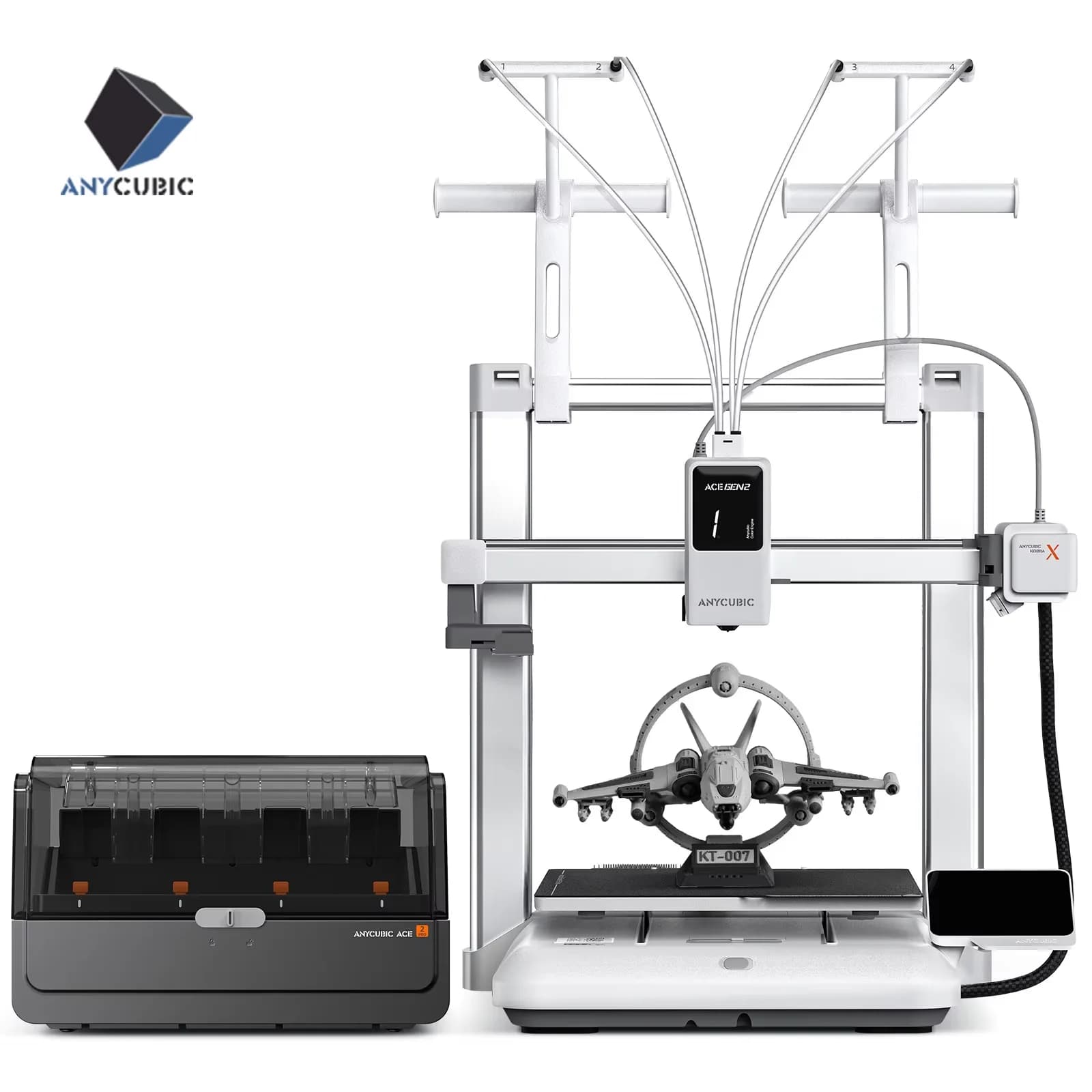 ANYCUBIC Kobra X Combo 2x Time & Material Savings Up To 19 Colors Printing AI Detection 600mm/s Max Print Speed 3D Printer