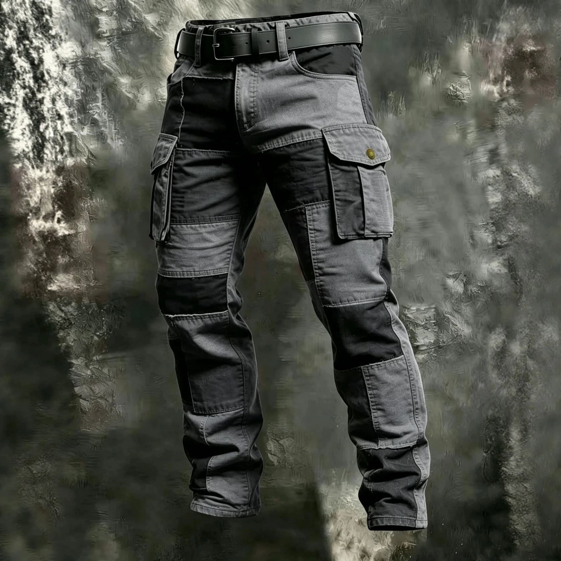 100% Cotton Men's Tactical Mountain Climbing multi pocket Outdoor Men's Spliced Color block Casual Cargo Pants Men sports pants