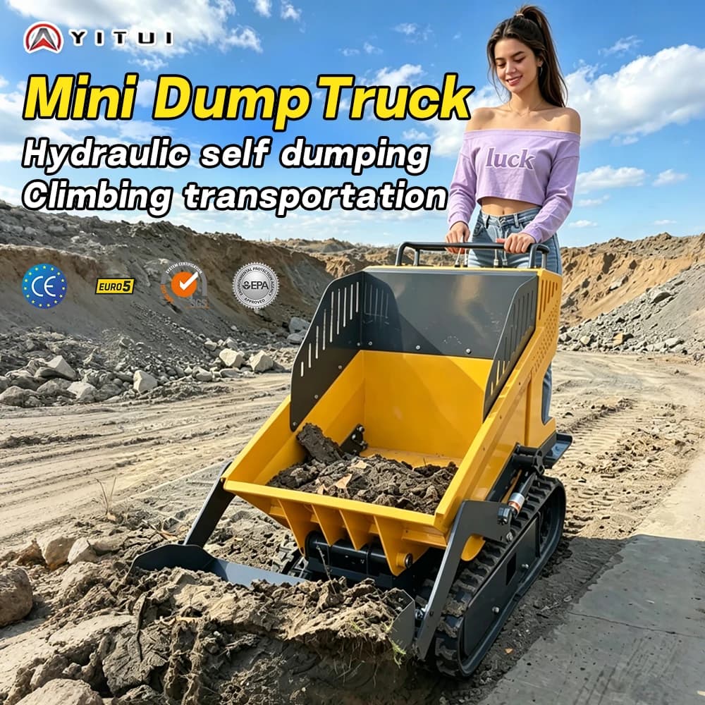 Hot Sale 500kg Mini Crawler Dumper Manual Tracked Dumper Self Loading Hydraulic Small Dump Truck For Agricultural Use Customized