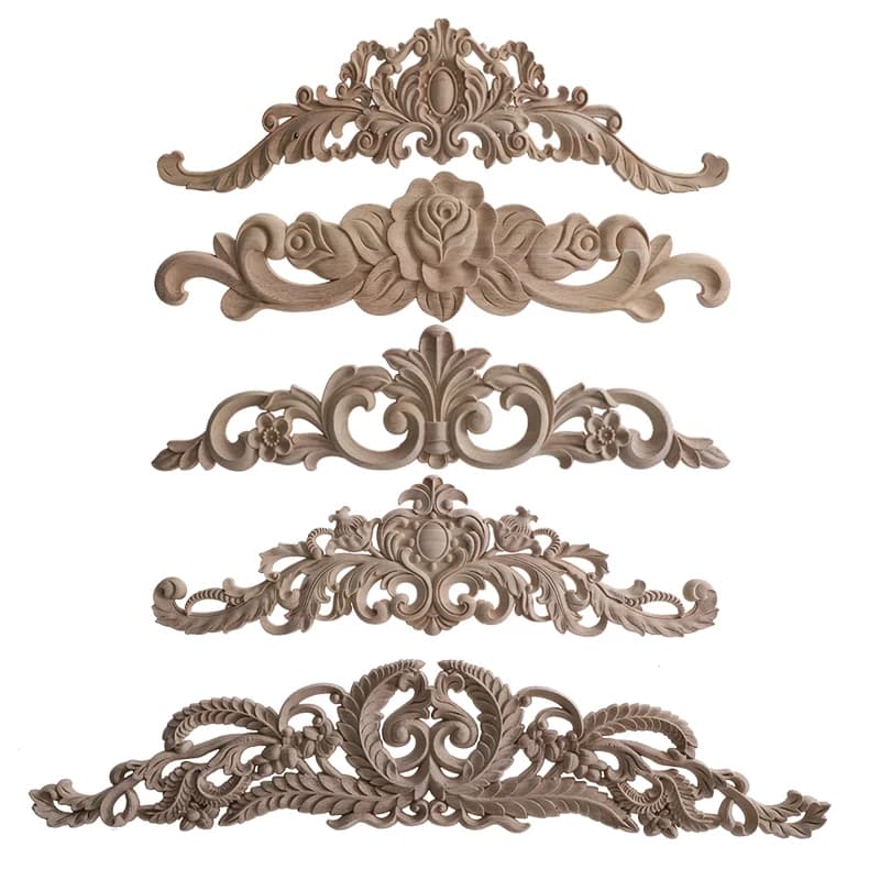 Apliques Pared Acento Calcomanías Decorativas Tallado En Para Muebles Esquina Onlay Decoración Del Hogar Calcomanía Floral