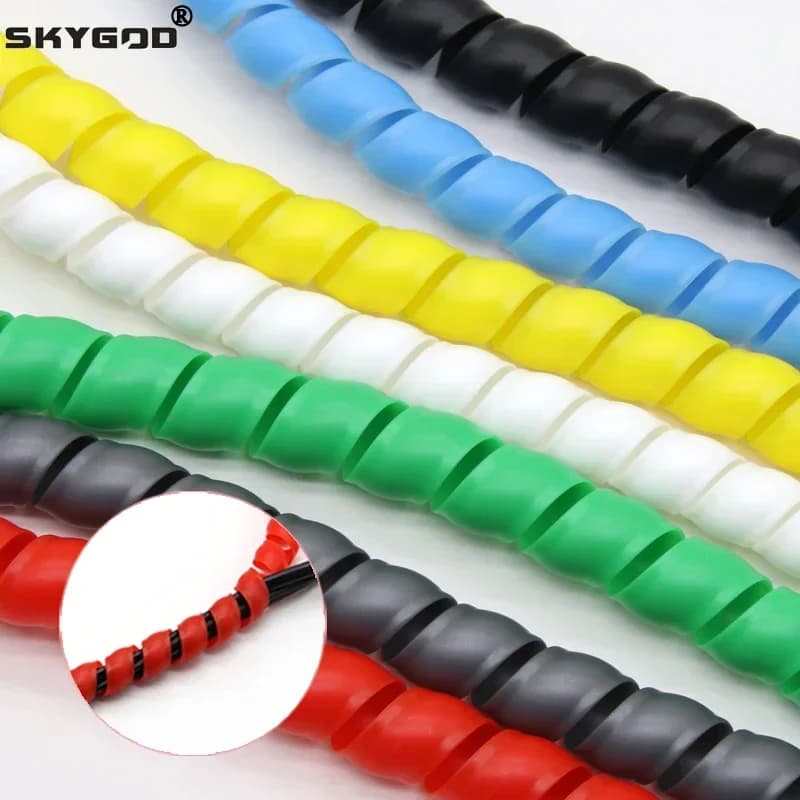 1/3/5Meters 8mm ~ 35mm Line Organizer Pipe Protection Flexible Spiral Wrap Winding Cable Wire Protector Cable Sleeve Cover Tube