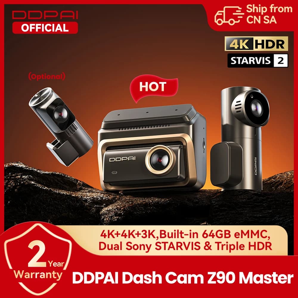 DDPAI Z90 Master 4K+4K Dual Car Dashcam Front and Rear Dual HDR Dash Cam GPS ADAS Parking Night Vision Camera DVR Video Recorder