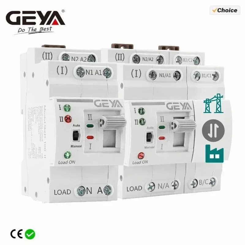 GEYA G2R Automatic Transfer Switch Din Rail ATS Dual Power Electrical Selector Switches Uninterrupted Power 25A 40A 63A 110V 220