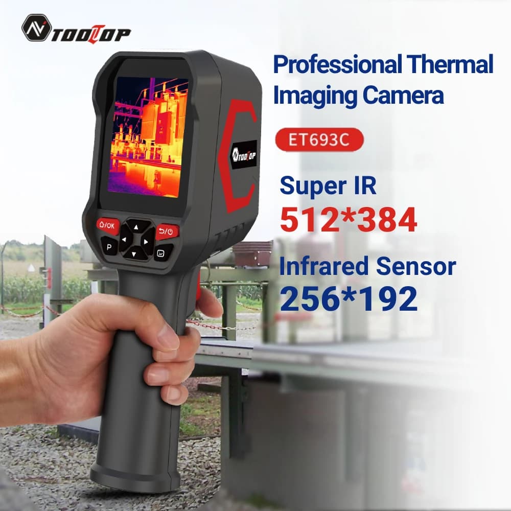 TOOLTOP ET693C 256*192 Handheld Thermal Camera 4G Storage 1080P Visible Fusion Professional Electrical Repair Thermal Imager