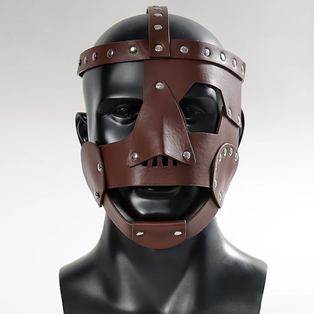 Medieval Warrior Gladiator Leather Mask Cosplay Roman Egyptian Myth Soldier Retro Helmet Halloween Carnival Party Costume Props