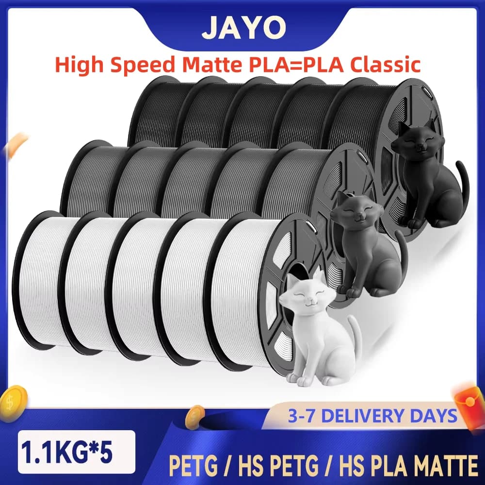 JAYO 3D PETG/ High Speed Matte PETG / PLA Classic Printer Filament 1.75mm 3D Printer Filament 5.5KG Neatly Wound PETG for 3D
