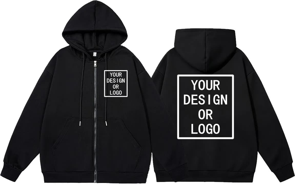 Custom Your Own Design Brand Logo/Picture Personalized Custom Men Women DIY Zipper Hoodies Sweatshirt Casual Hoody New Pullover